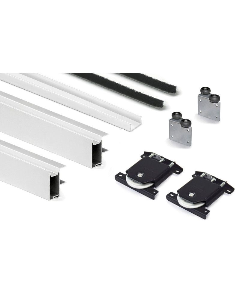 Kit Perfil Tirador Puerta Armario 16 mm Blanco Mate RAL 9003 2,70m Modelo C 28763-R