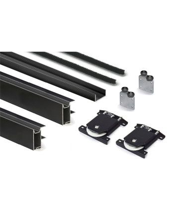 Kit Perfil Tirador Puerta Armario 16 mm Negro Mate 2,60m Modelo C 28762