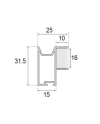 Kit Perfil Tirador Puerta Armario 16 mm Negro Mate 2,60m Modelo C 28762