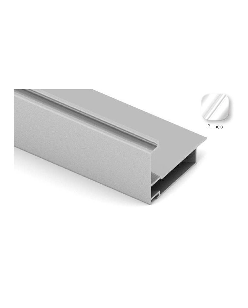Kit Perfil Tirador Puerta Armario 16 mm Blanco Mate RAL 9003 2,60m Modelo M 29783