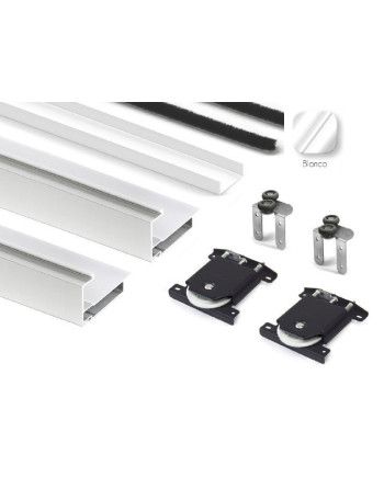 Kit Perfil Tirador Puerta Armario 16 mm Blanco Mate RAL 9003 2,60m Modelo M 29783