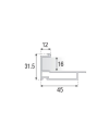 Kit Perfil Tirador Puerta Armario 16 mm Blanco Mate RAL 9003 2,60m Modelo M 29783