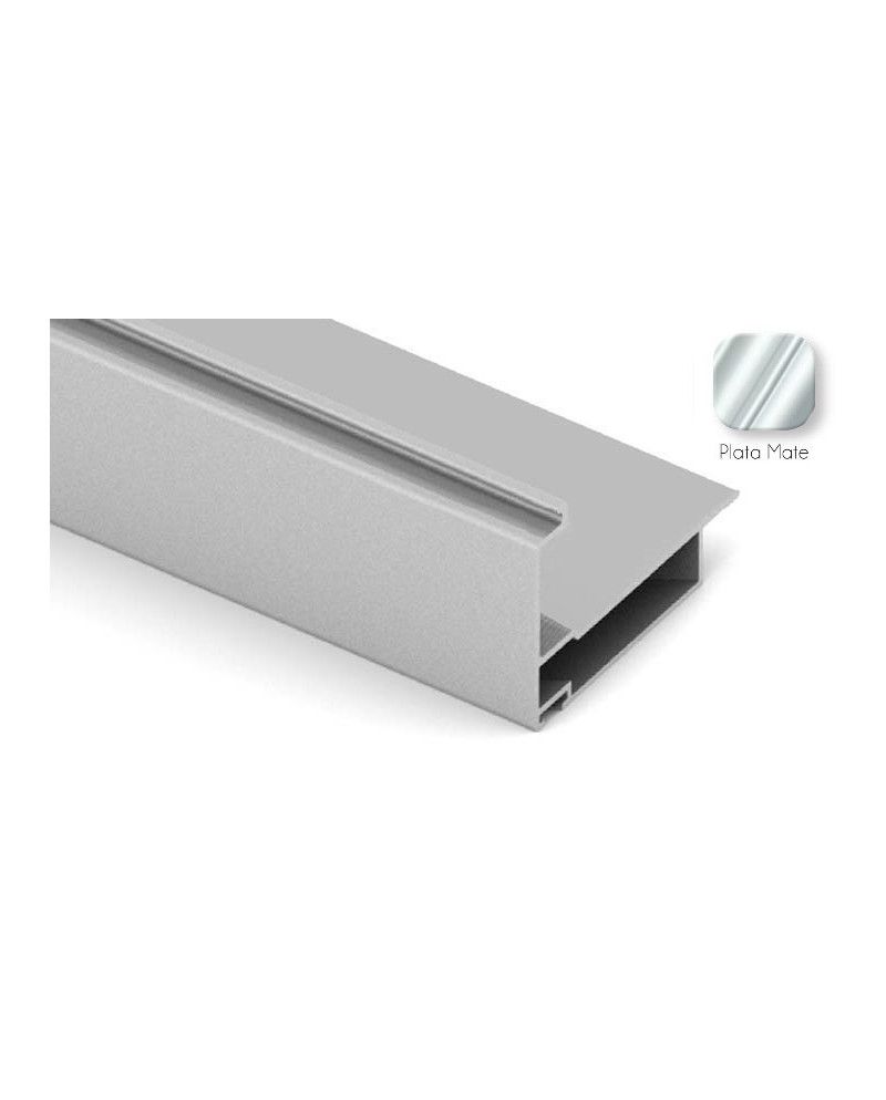 Kit Perfil Tirador Puerta Armario 16 mm Plata Mate 2,60m Modelo M 29784