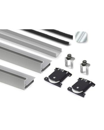 Kit Perfil Tirador Puerta Armario 16 mm Plata Mate 2,60m Modelo M 29784