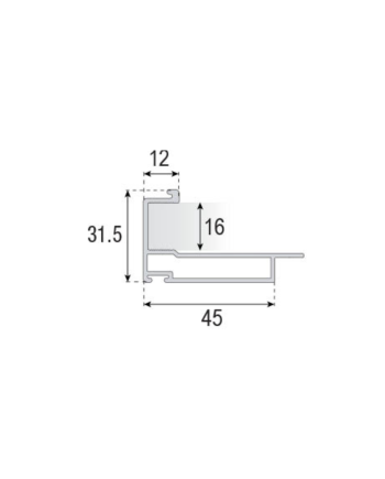 Kit Perfil Tirador Puerta Armario 16 mm Plata Mate 2,60m Modelo M 29784