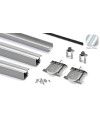 Kit Perfil Tirador Puerta Armario 10 mm Plata Mate 2,60m Modelo R 28004