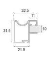 Kit Perfil Tirador Puerta Armario 10 mm Plata Mate 2,60m Modelo R 28004