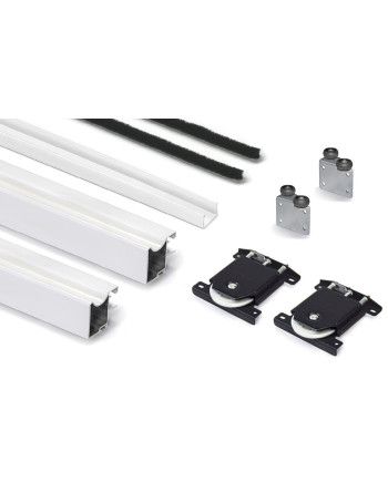 Kit Perfil Tirador Puerta Armario 10 mm Blanco Semibrillo RAL 9003 2,60m Modelo R 28003