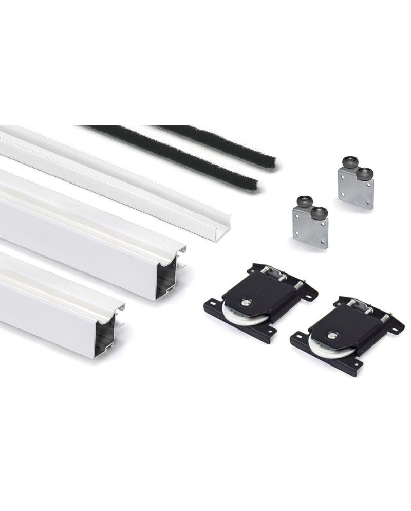 Kit Perfil Tirador Puerta Armario 10 mm Blanco Semibrillo RAL 9003 2,60m Modelo R 28003