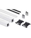 Kit Perfil Tirador Puerta Armario 10 mm Blanco Semibrillo RAL 9003 2,60m Modelo R 28003
