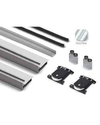 Kit Perfil Tirador Puerta Armario 10 mm Plata Mate 2,60m Modelo M 28104