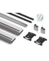 Kit Perfil Tirador Puerta Armario 10 mm Plata Mate 2,60m Modelo M 28104
