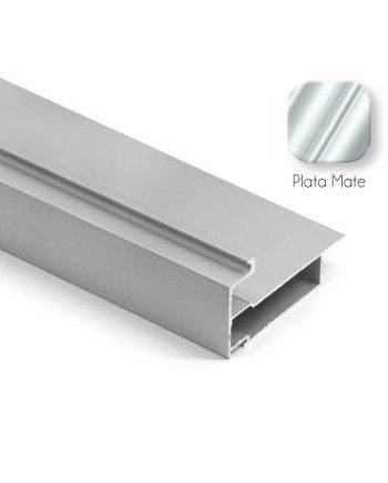 Kit Perfil Tirador Puerta Armario 10 mm Plata Mate 2,60m Modelo M 28104