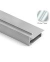 Kit Perfil Tirador Puerta Armario 10 mm Plata Mate 2,60m Modelo M 28104