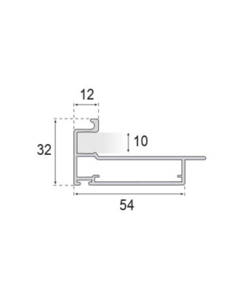 Kit Perfil Tirador Puerta Armario 10 mm Plata Mate 2,60m Modelo M 28104