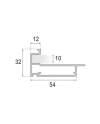 Kit Perfil Tirador Puerta Armario 10 mm Plata Mate 2,60m Modelo M 28104