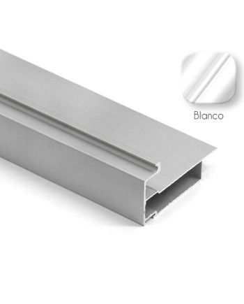 Kit Perfil Tirador Puerta Armario 10 mm Blanco Mate RAL 9003 2,60m Modelo M 28103-R