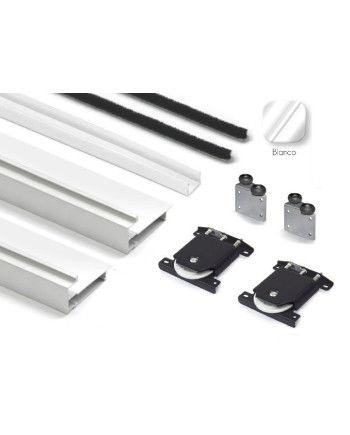 Kit Perfil Tirador Puerta Armario 10 mm Blanco Mate RAL 9003 2,60m Modelo M 28103-R
