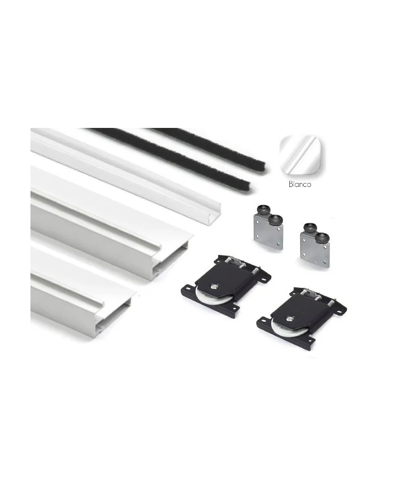 Kit Perfil Tirador Puerta Armario 10 mm Blanco Mate RAL 9003 2,60m Modelo M 28103-R