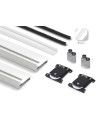 Kit Perfil Tirador Puerta Armario 10 mm Blanco Mate RAL 9003 2,60m Modelo M 28103-R