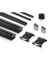 Kit Perfil Tirador Puerta Armario 10 mm Negro Mate 2,60m Modelo M 28082