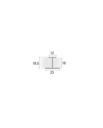 Perfil H Aluminio 16 mm Plata Mate 1m | Unión de Paneles Profesional