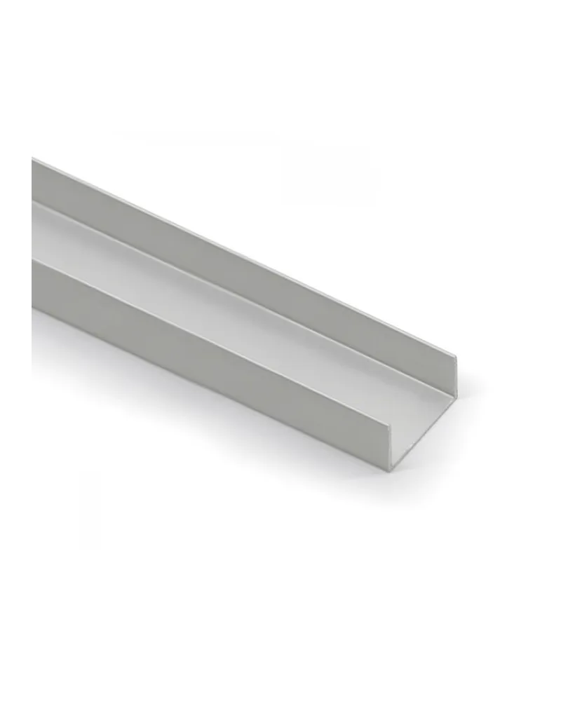 Perfil U 10 mm Plata Mate 1m | Remate y Protección de Cantos Profesional