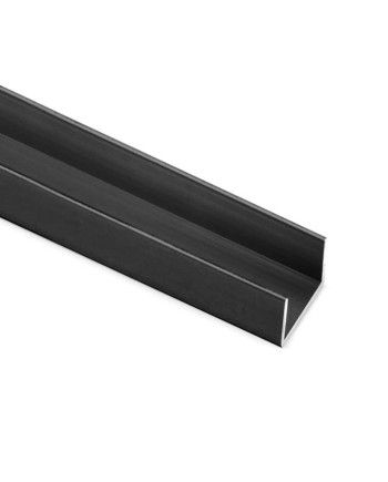 Perfil U 16 mm Negro Mate 1m | Remate de Cantos Moderno y Profesional