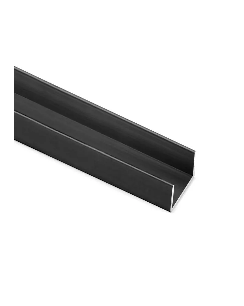 Perfil U 16 mm Negro Mate 1m | Remate de Cantos Moderno y Profesional