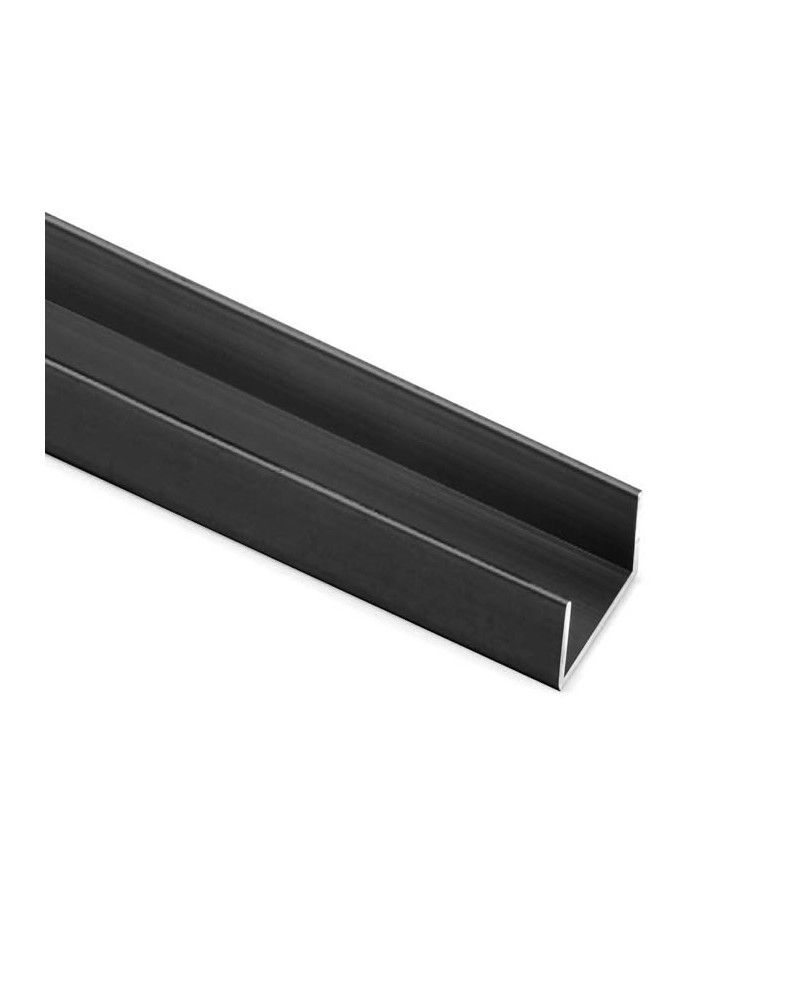 Perfil U 16 mm Negro Mate 1m | Remate de Cantos Moderno y Profesional