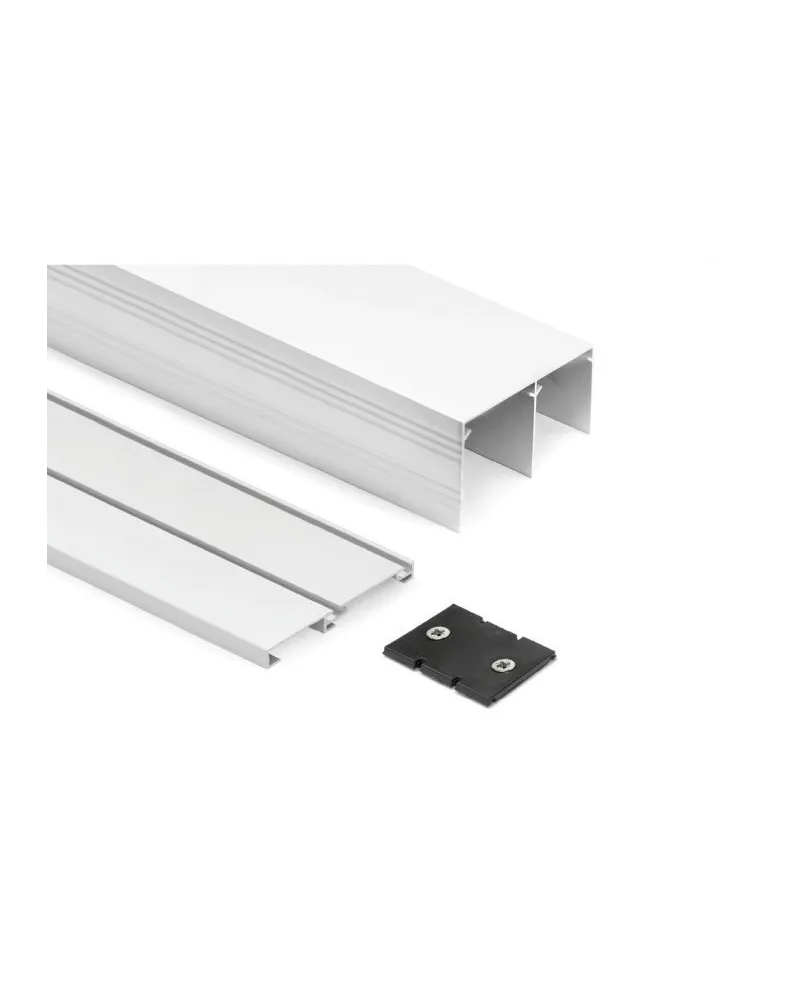 Kit Guías Armario Corredero 2 Carriles Blanco Mate RAL 9003 2m | Superior + Inferior