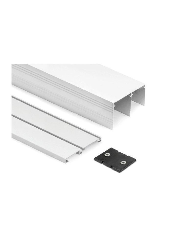 Kit Guías Armario Corredero 2 Carriles Blanco Mate RAL 9003 2m | Superior + Inferior