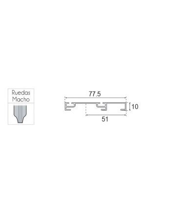 Kit Guías Armario Corredero Plata Mate | Carril Superior e Inferior