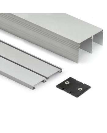 Kit Guías Armario Corredero Plata Mate | Carril Superior e Inferior