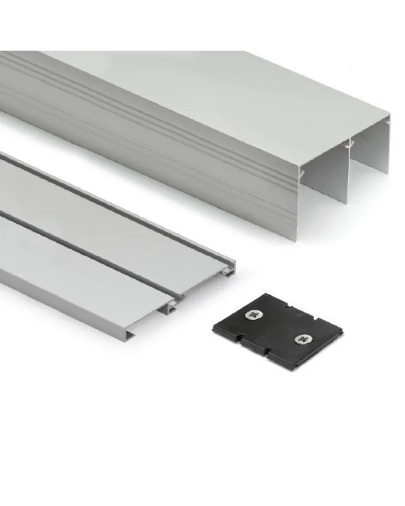 Kit Guías Armario Corredero Plata Mate | Carril Superior e Inferior