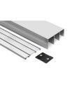 Kit Guías Armario Corredero 3 Carriles Plata Mate | Sistema Superior e Inferior