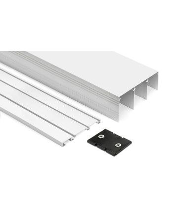 Kit Guías Armario Corredero 3 Carriles Blanco Mate RAL 9003 | Sistema Completo