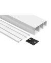 Kit Guías Armario Corredero 3 Carriles Blanco Mate RAL 9003 | Sistema Completo