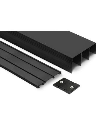 Kit Guías Armario Corredero 3 Carriles Negro Mate | Sistema Completo