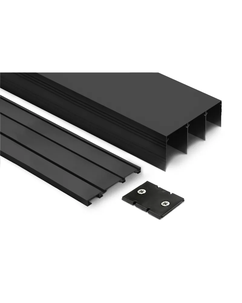 Kit Guías Armario Corredero 3 Carriles Negro Mate | Sistema Completo