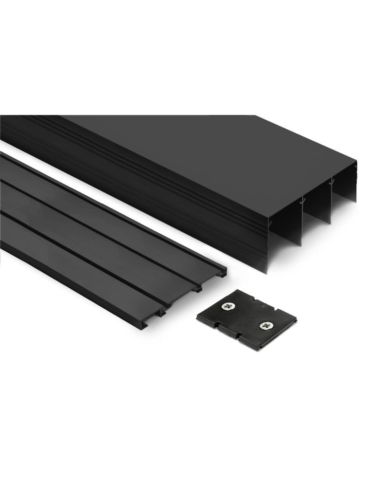 Kit Guías Armario Corredero 3 Carriles Negro Mate | Sistema Completo